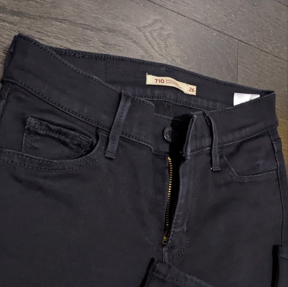 Levi's Black Super Skinny Jeans 26 x 32 - Picture 2 of 3